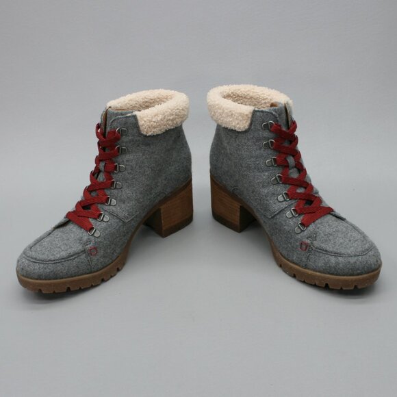 Korks Ease Ladies 9.5 Evie Gray Felted Wool Lace-up Ankle Heels Boots KR0009860 - Picture 12 of 12